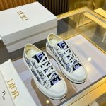 Dior Casual Shoes Red Silk Cowhide Embroidery