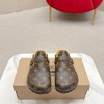 Louis Vuitton Slippers Wool Suede Rubber Denim Autumn Winter