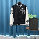 Chrome Hearts Jacket Red Wool Jacquard Embroidery