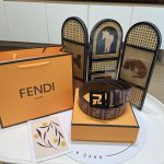 Fendi Belt Black Cowhide