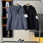 Stone Island Jacket Red Nylon Twill Exquisite Workmanship Spring Autumn