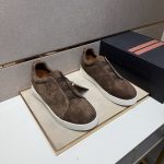 Zegna Casual Shoes Color Genuine Leather Suede