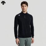 Descente Long-Sleeved Blue Cotton Mercerized Suitable For All Body Types Summer Autumn