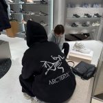 Archaeopteryx Hoodie Black Cotton Pure Double-Sided Fabric Autumn Winter Embroidery Heavy