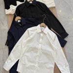 Burberry Long-Sleeved Shirt Red High-End Quality Sophistication Embroidery Patch