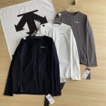 Descente Long-Sleeved Shirts Ash Nylon Fleece Quick-Drying