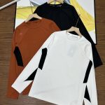 Descente Long-Sleeved Shirts Orange Nylon Fleece Quick-Drying Spring Autumn Winter