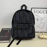 Dior Backpack Red Genuine Leather Jacquard