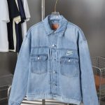 Levi'S Outerwear Red Denim Autumn Winter Embroidery Leather Patch