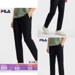 Fila Trousers Black Nylon Spandex Stylish And Simple Running Design Spring