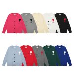 Ami Shirts Red Cotton Pure Down Polyester Jacquard Street Style