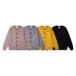 Ami Shirts Red Cotton Pure Wool Down Polyester Jacquard Street Style Embroidery