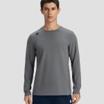 Descente Long-Sleeved Shirt Red Quick-Drying Daily Commute Patch