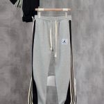 Jordan Sweatpants Black Cotton Pure Street Style Autumn Side Webbing