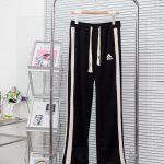 Adidas Straight Leg Pants Black Cotton Pure Spring Patch