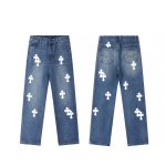 Chrome Hearts Trousers Blue Eva Denim Understated Exquisite Tailoring Patch