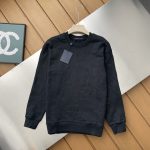 Louis Vuitton Sweatshirt Black Cotton Jacquard High-End Quality Autumn Winter Pattern