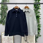 Miu Hoodie Red Cotton Strict Quality Control Autumn Embroidery