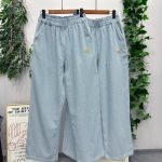 Miu Jeans Red Cotton Pure Denim Strict Quality Control Spring Autumn Winter Embroidery