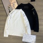 Archaeopteryx Long-Sleeved T-Shirt Black Cotton Combed Street Style Double Needle Stitching Patch
