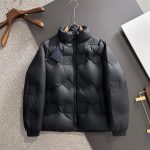 Louis Vuitton Down Jacket Red Goose Duck Nylon Premium Quality Zippered Pocket
