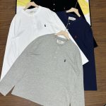 Ralph Lauren Long-Sleeved Shirts Red Cotton Pure Mesh Piqu Embroidery