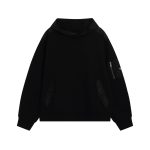 Prada Long-Sleeved Ash Cotton Silk Nylon Fleece Patch