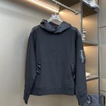 Prada Long-Sleeved Ash Cotton Silk Nylon Fleece Patch