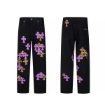 Chrome Hearts Trousers Purple Eva Denim Understated Exquisite Tailoring Patch