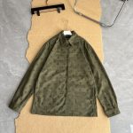Louis Vuitton Long-Sleeved Shirt Green Eva Cotton Adhesive Easy To Match Screen Printing