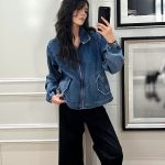 Ralph Lauren Coat Blue Autumn Mid-Autumn Embroidery