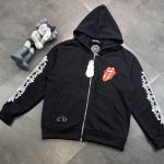 Chrome Hearts Jacket Red Cotton Pure Top-Grain Calfskin Patch Glossy Finish