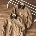 Stussy Coat Red Suede Corduroy Retro Workwear Embroidery