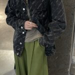 Balenciaga Outerwear Ash Cotton Denim Relaxed Silhouette