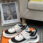 Hermes Sneakers Sheepskin Cowhide Mesh Patch
