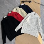 Ralph Lauren Sweater Red Cotton Pure Cable Knit Embroidery