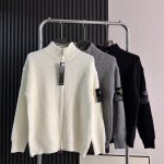 Stone Island Coat Black Wool Street Style Embroidery