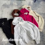 Lululemon Hoodie Red Cotton Soft Fleece Fabric Relaxed Fit Thumbhole