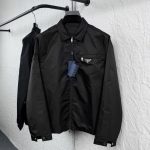 Prada Jacket Black Nylon Fabric Exquisite Workmanship