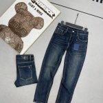 Louis Vuitton Jeans Red Cotton Denim Autumn