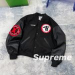 Supreme Outerwear Red Cotton Wool Plush Streetwear Winter Embroidery