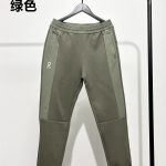 Descente Sweatpants Green Cotton Air Layer Running Autumn Fabric Slim Fit