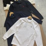 Ralph Lauren Long-Sleeved Red Cotton Pure Piqu Spring Summer Autumn Winter And Slim Fit Embroidery