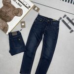 Burberry Jeans Red Genuine Leather Denim Spring Embroidery