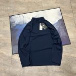 Descente Long-Sleeved Blue Quick-Drying Fabric Twill Smooth To The Touch