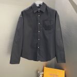 Loewe Long-Sleeved Shirt Red Mesh Embroidery