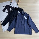 Descente Long-Sleeved Blue Quick-Drying Fabric Twill Smooth To The Touch