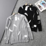 Thom Browne Wool Sweater Red Feather Down Jacquard