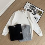 Moncler Hoodie Ash Cotton Soft And Gentle Spring Autumn Winter Crisp Silhouette