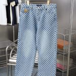 Louis Vuitton Jeans Red Cotton Pure Jacquard Denim Simple And Versatile Pattern